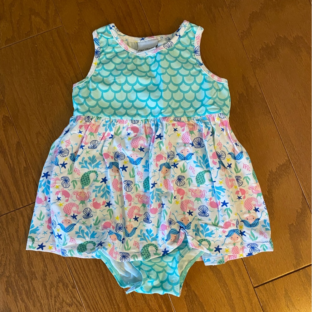 Flap Happy mermaid onesie with skirt, size 24M